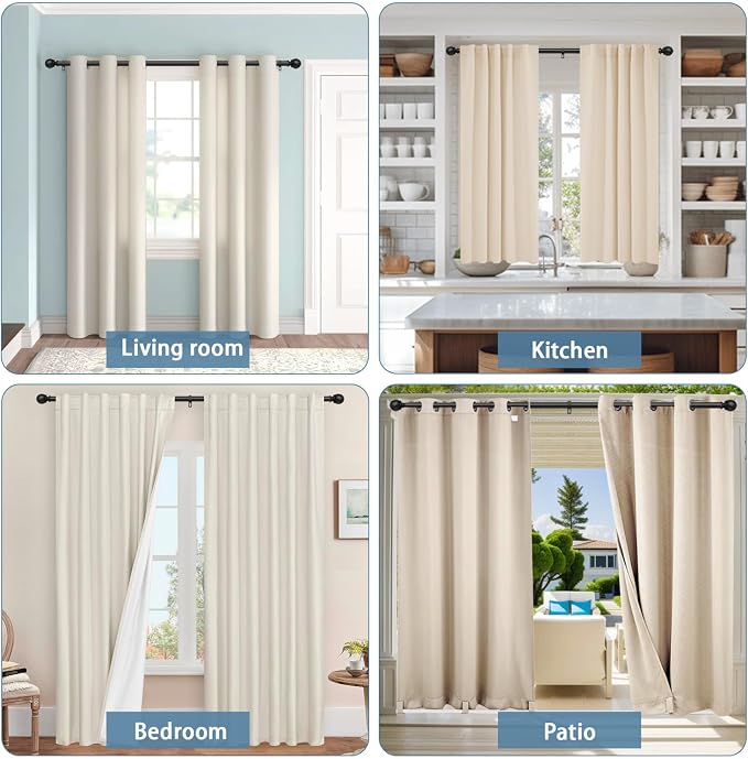 Black Curtain Rods for Windows 48 to 84 or 88 Inches Max, 5/8 Inch Diameter - Image 6