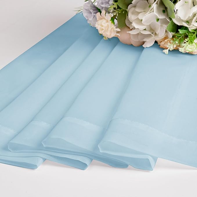 OWENIE Light Blue Sheer Curtains 84 inches Long - Image 7