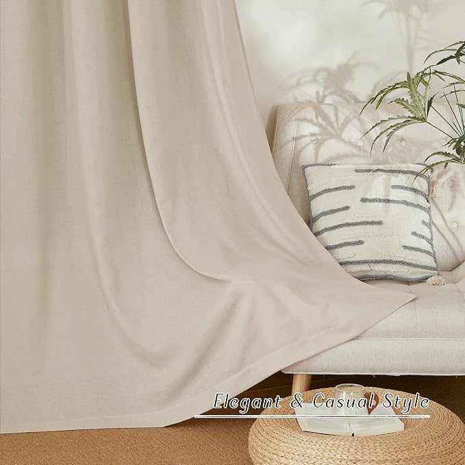 NICETOWN Linen Curtains 96 inches Long - Image 3