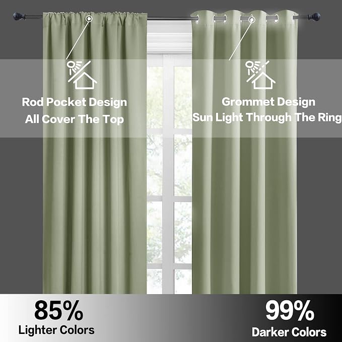 RYB HOME Short Blackout Curtains - Image 6