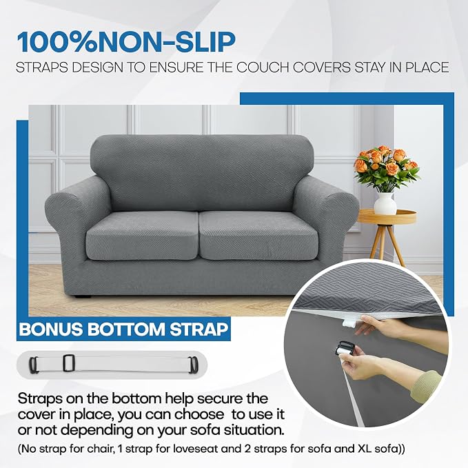 XINEAGE 2026 New 4 Pieces Extra Large Couch Covers - Image 5