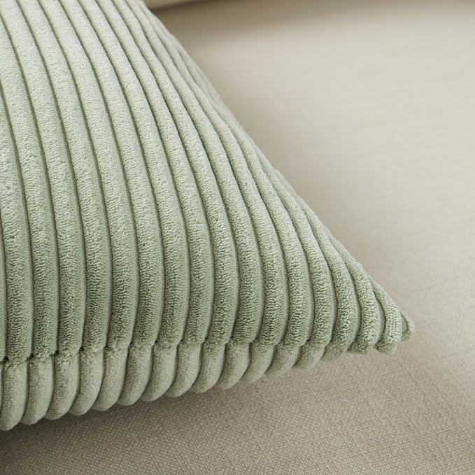 Fancy Homi 2 Packs Sage Green Euro Decorative Throw Pillow Covers 26x26 Inch - Image 5