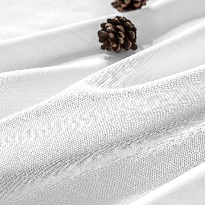 MIULEE White Linen Curtains 108 Inches Long 2 Panels - Image 2