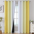 Estelar Textiler Yellow and Greyish White Gradient Blackout Curtains, Thermal by ESTELARTEXTILER