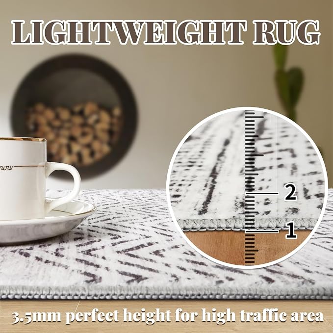 2x4 Washable Entryway Runner Rug: Moroccan Small Area Rug Soft Non Slip Door Mat - Image 5