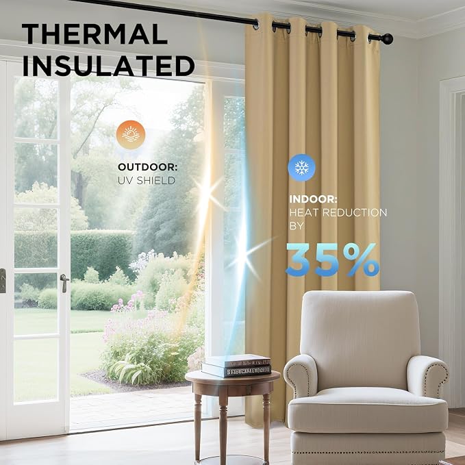 Joydeco Blackout Curtains 54 Inch Length 2 Panels Set, Thermal Insulated Long - Image 4