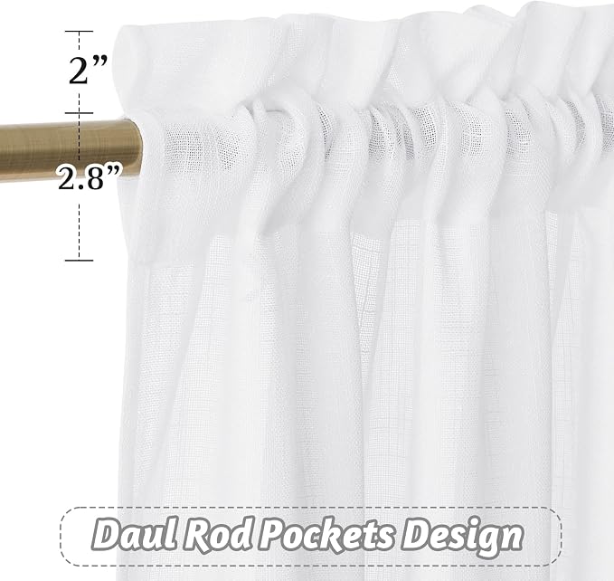 RYB HOME Window Topper Valances 24 inch Length, Privacy Protected Home Decor - Image 2