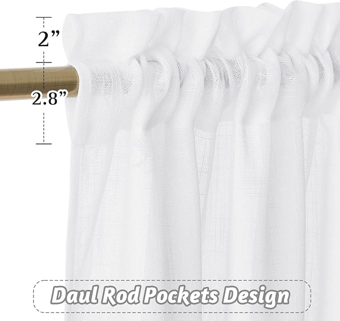 RYB HOME Cafe Semi Sheer Valances - Image 2