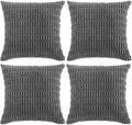 Fancy Homi 4 Packs Dark Grey Decorative Throw Pillow Covers 24x24 Inch by Fancy+Homi