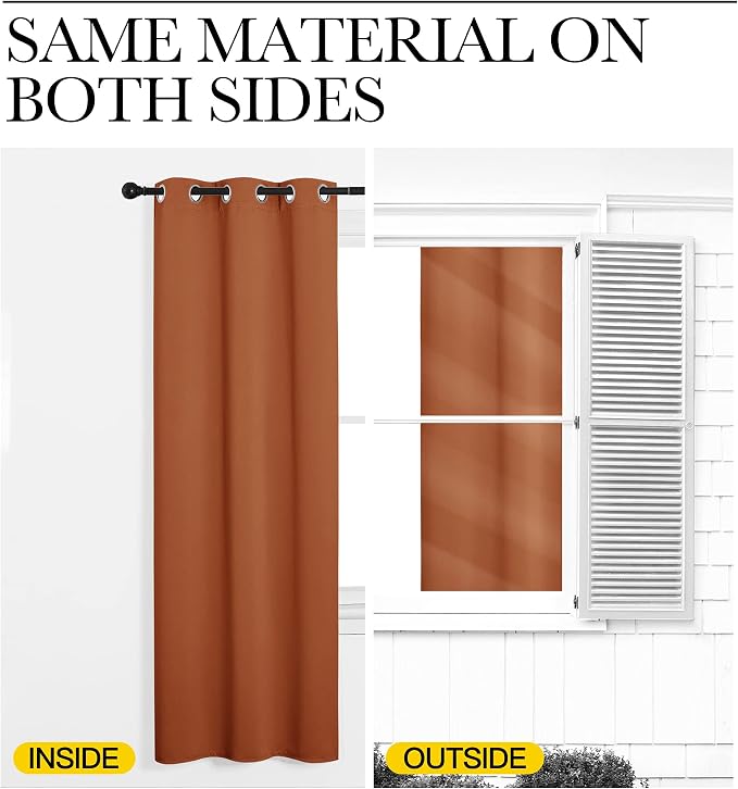 NICETOWN Burnt Orange Blackout Curtains - Image 6
