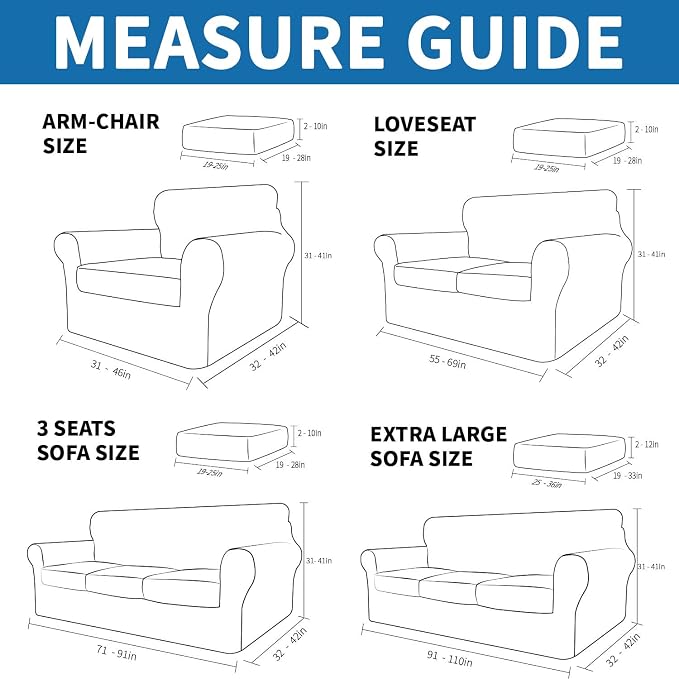 XINEAGE 2026 New 4 Pieces Couch Covers - Image 6