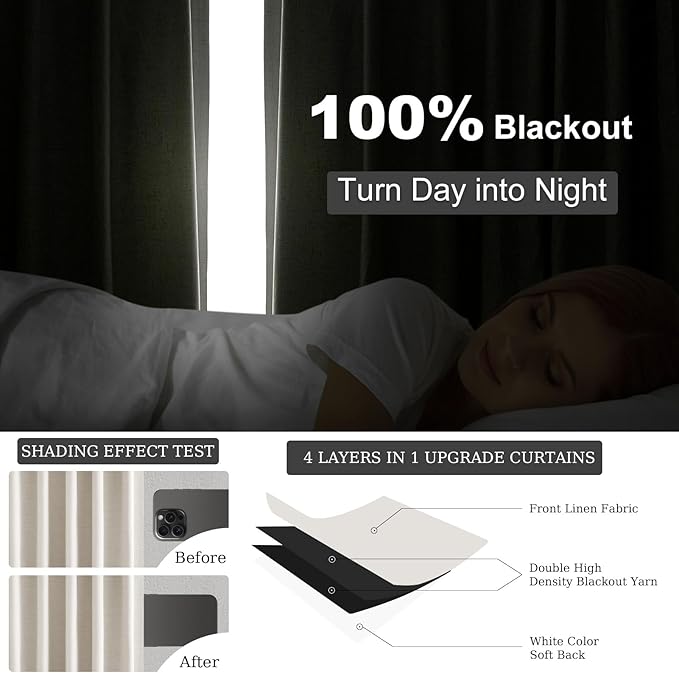 Topfinel 100% Blackout Curtains 90 Inches Long - Image 6