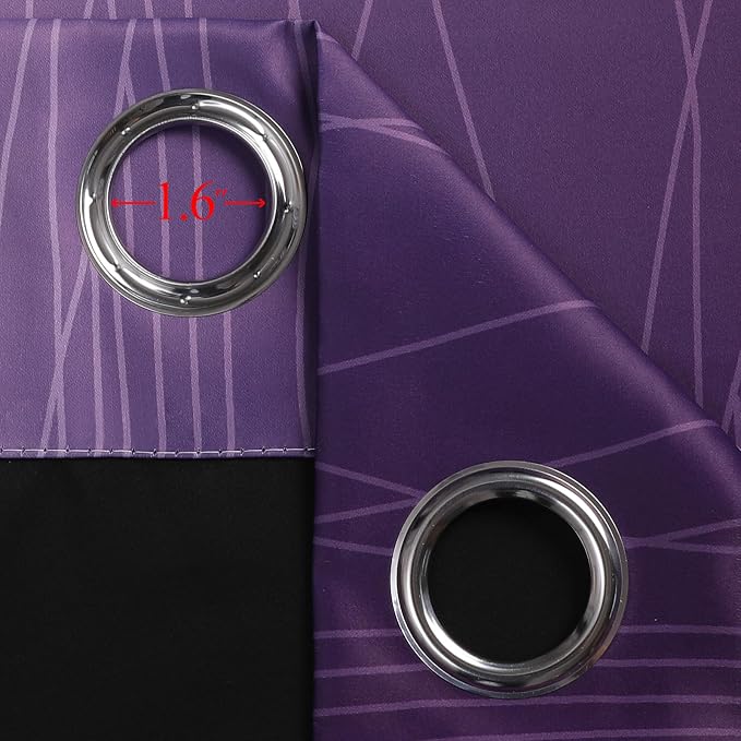 Estelar Textiler Purple and Black Blackout Curtains - Image 7