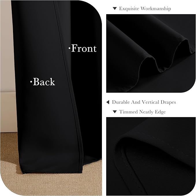 PONY DANCE Small Window Curtains 2 Panels Set, Half Window Rod Pocket Privacy - Image 6