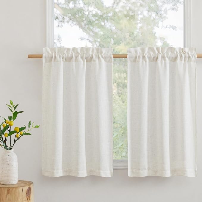 RYB HOME Bathroom Linen Blend Curtains by RYBHOME