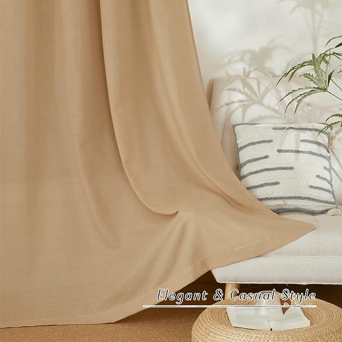NICETOWN Rustic Linen 132 inch Long Curtains - Image 6