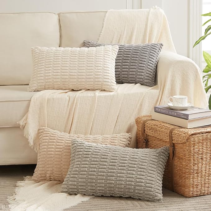 Fancy Homi 4 Packs Taupe Decorative Throw Pillow Covers 22x22 Inch - Image 7