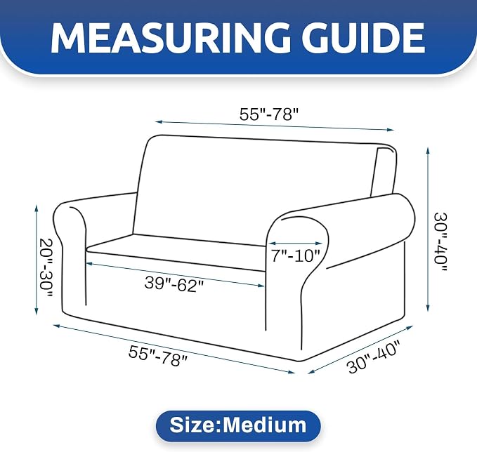 KEKUOU Stretch Loveseat Sofa Cover Slipcover, Couch Covers - Image 5