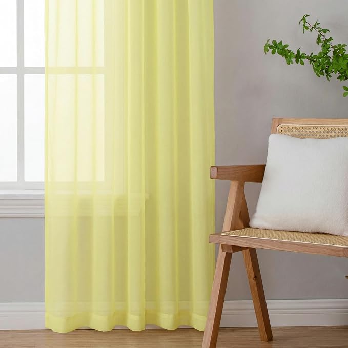 OWENIE Sheer Curtains 84 inches Long 2 Panels Set - Image 6