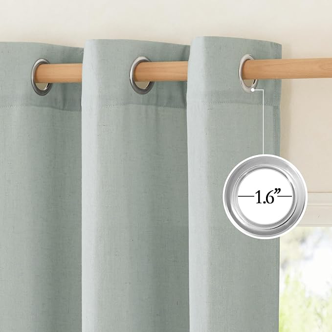 NICETOWN Flax Sage Green Linen Curtains - Image 3