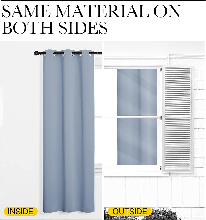 NICETOWN Blackout Window Curtains 60 inch Length 2 Panels, 34 x 60 Inch - Image 5