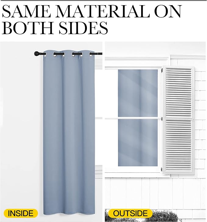 NICETOWN Kitchen Blackout Short Curtain Panels - Image 5