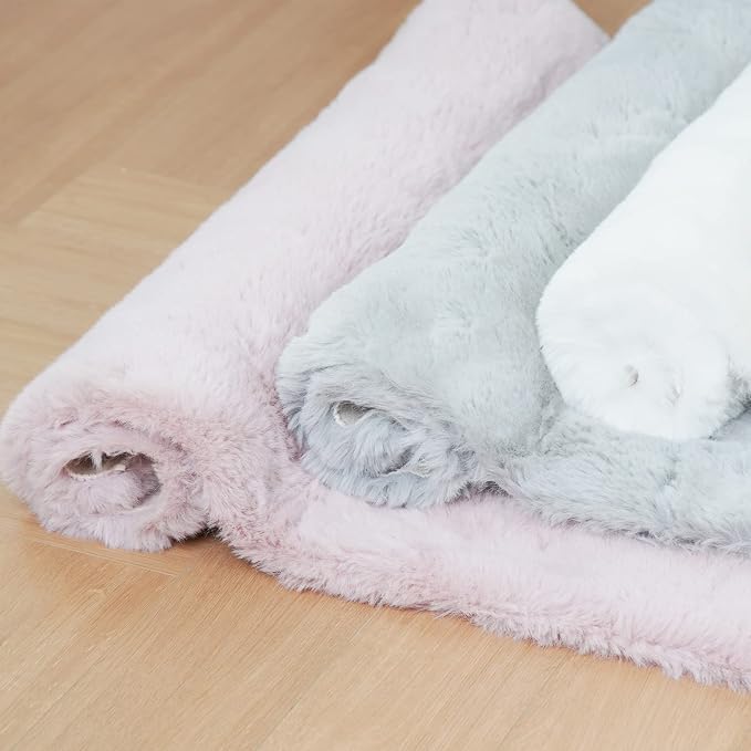 Ghouse Soft Faux Sheepskin Fur Rug Runner Rug 2x6 Grey Fluffy Bedside Plush - Image 7
