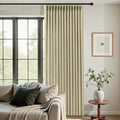 IVAPUPU Grey Beige Pinch Pleated Curtains 90 Inch Length by IVAPUPU