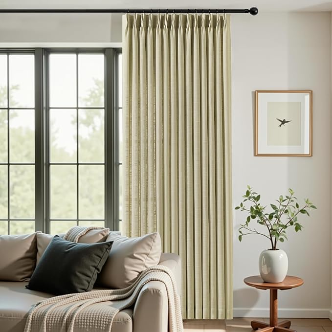 IVAPUPU 96 Inch Linen Curtains 2 Panel Set - Image 2