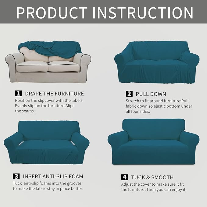 Easy-Going Stretch Oversized Loveseat Slipcover 1-Piece Sofa Cover Furniture - Image 6