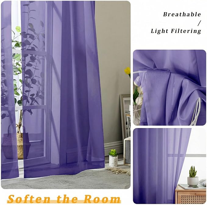 Gwine Sheer Curtains 63 Inch Length - Image 5