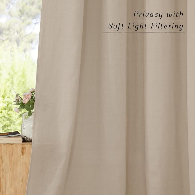 NICETOWN Linen Kitchen Window Curtains Over Sink, Grommet Privacy Added Thick - Image 5