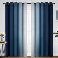 Yakamok Blue and Greyish White Ombre Curtains, Room Darkening Gradient Color by Yakamok