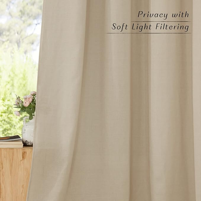 NICETOWN Linen Angora Window Curtains 84 inches Long, Grommet Thick Linen Blend - Image 5