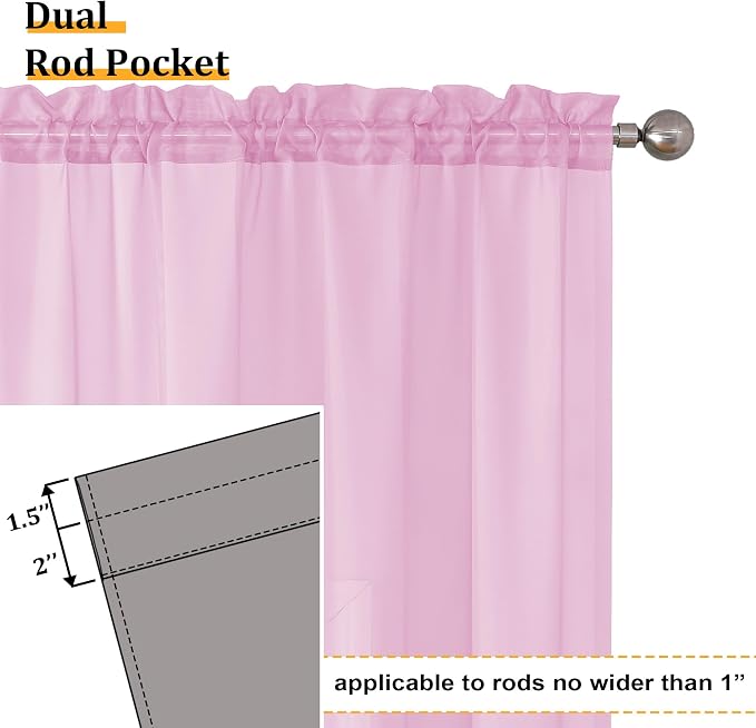 Aiyufeng White Valances 14 Inches Long - Image 2