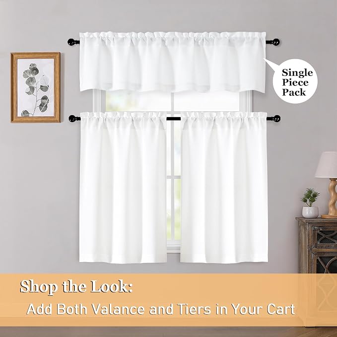 OWENIE White Valances for Windows 1 Pcs, Light Filtering Textured Farmhouse - Image 6