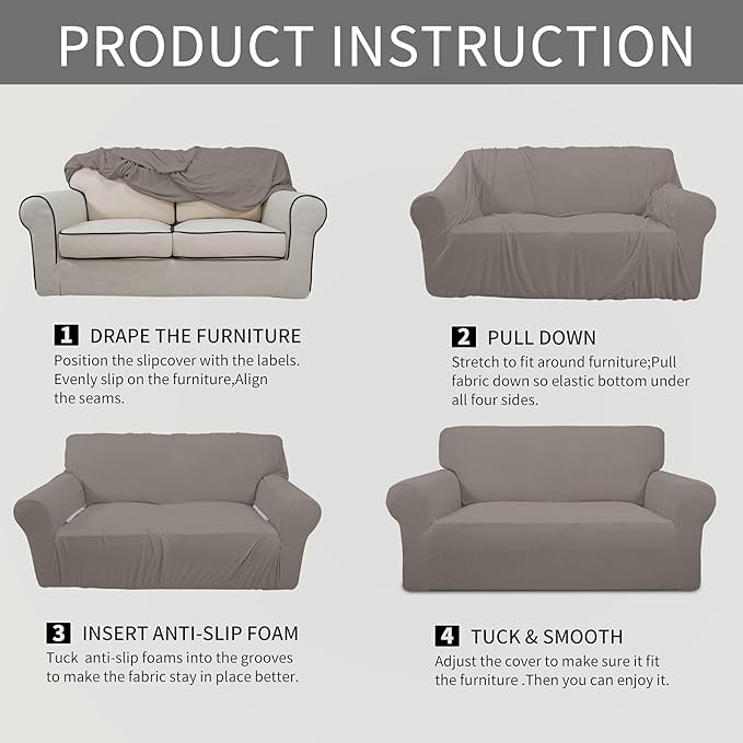 Easy-Going Stretch Oversized Chair Sofa Slipcover 1-Piece Couch Sofa Cover - Image 6