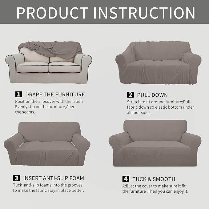 Easy-Going Stretch Loveseat Slipcover 1-Piece Sofa Cover Furniture Protector - Image 8