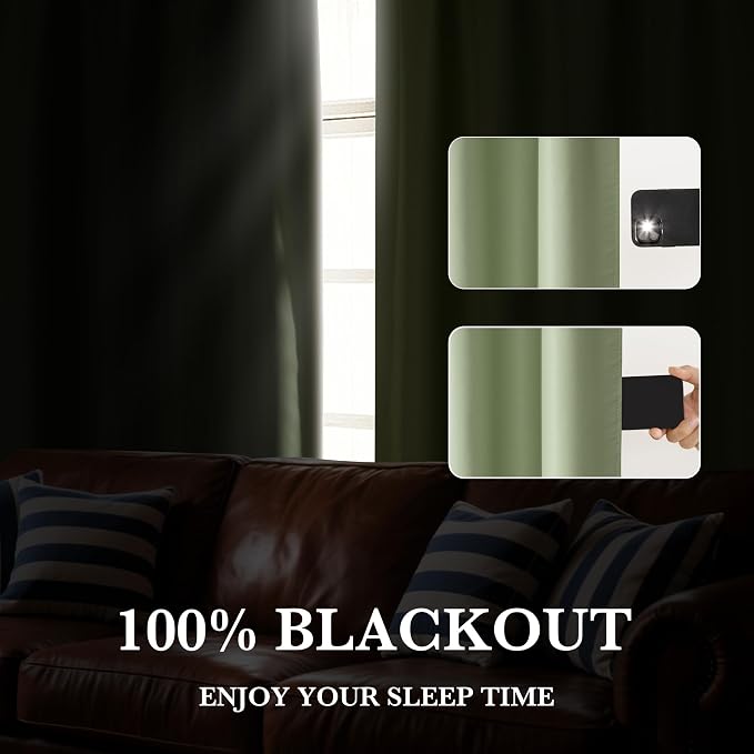RYB HOME Bedroom Blackout Curtains 84 inches Long, 100% Blackout Thermal - Image 4