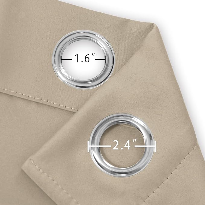 LEMOMO Khaki Thermal Blackout Curtains/52 x 95 Inch/Set of 2 Panels Room - Image 5