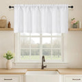 OVZME White Valance for Windows, Light Filtering Thick Textured Small Kitchen by OVZME