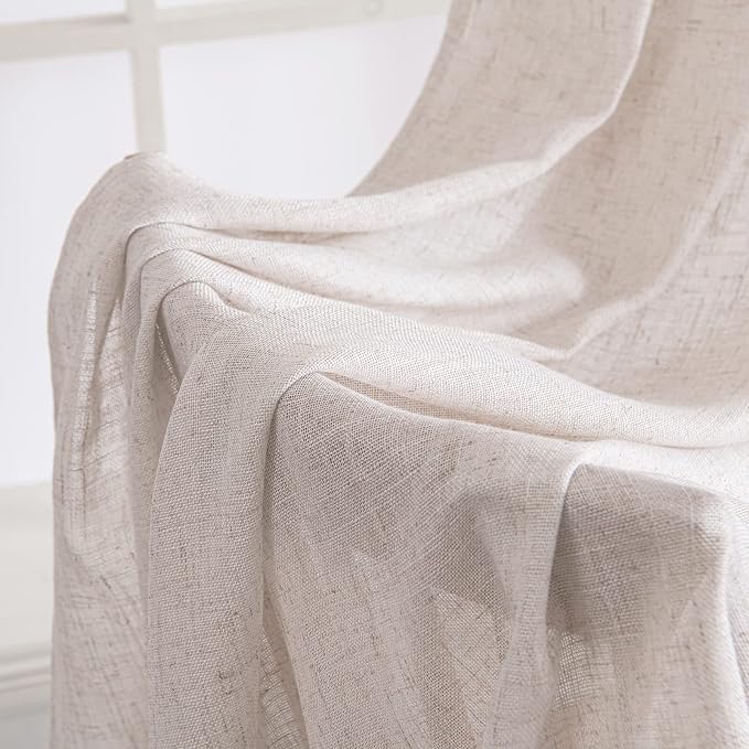 MIULEE White Linen Curtains 120 Inches Long - Image 6