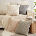 Fancy Homi 4 Packs Neutral Decorative Throw Pillow Covers 22x22 Inch by Fancy+Homi