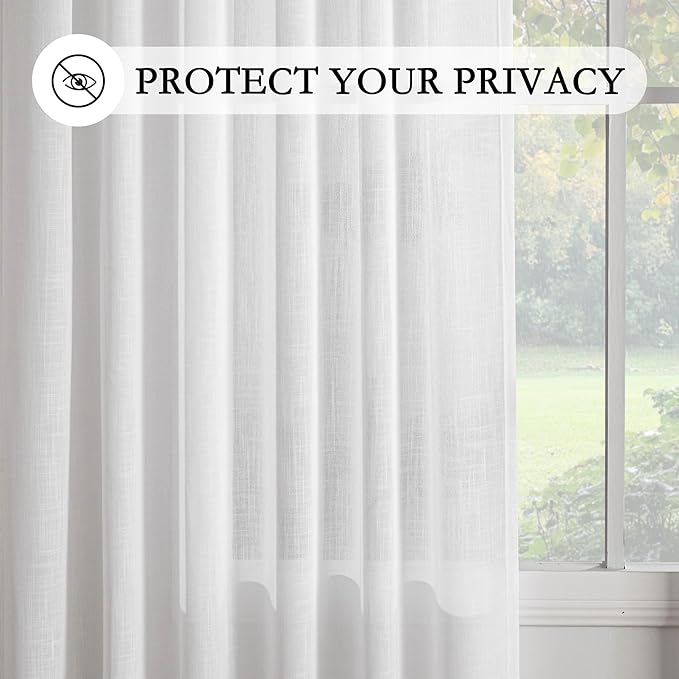 MYSKY HOME White Curtains 24 Inch Long - Image 7