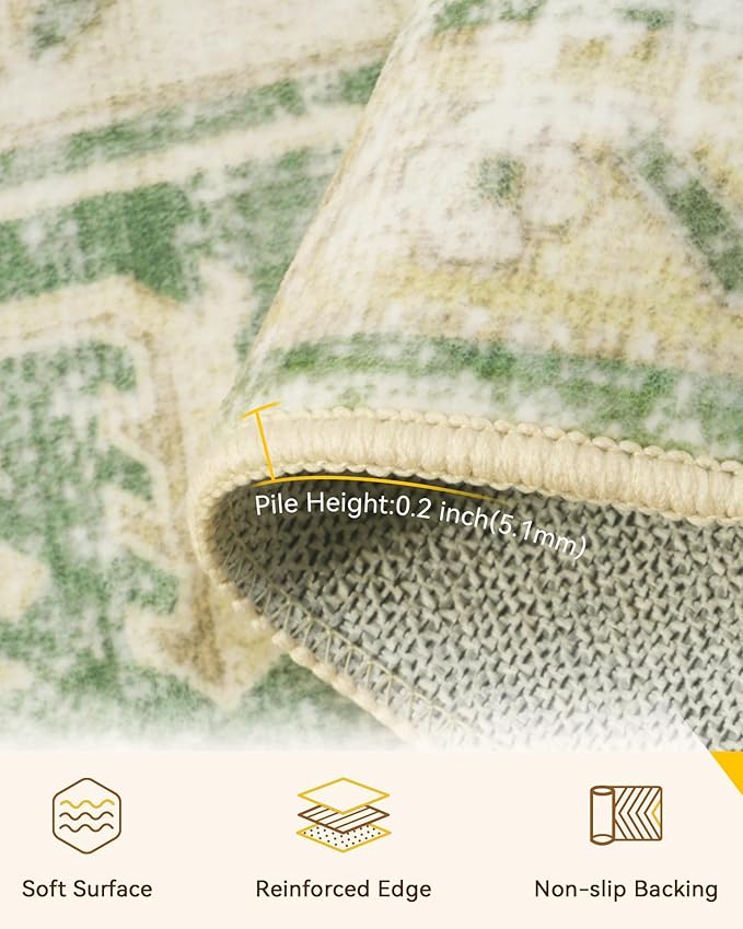 Area Rugs 2'x6' Runner Rug Non Slip Washable - Image 5
