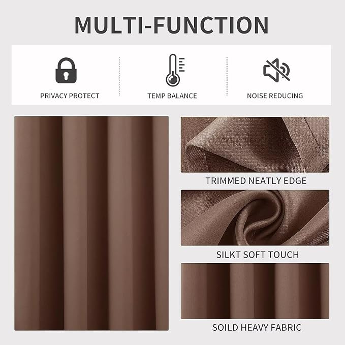 Joydeco Blackout Curtains 95 Inch Length 2 Panels Set, Thermal Insulated Long - Image 4