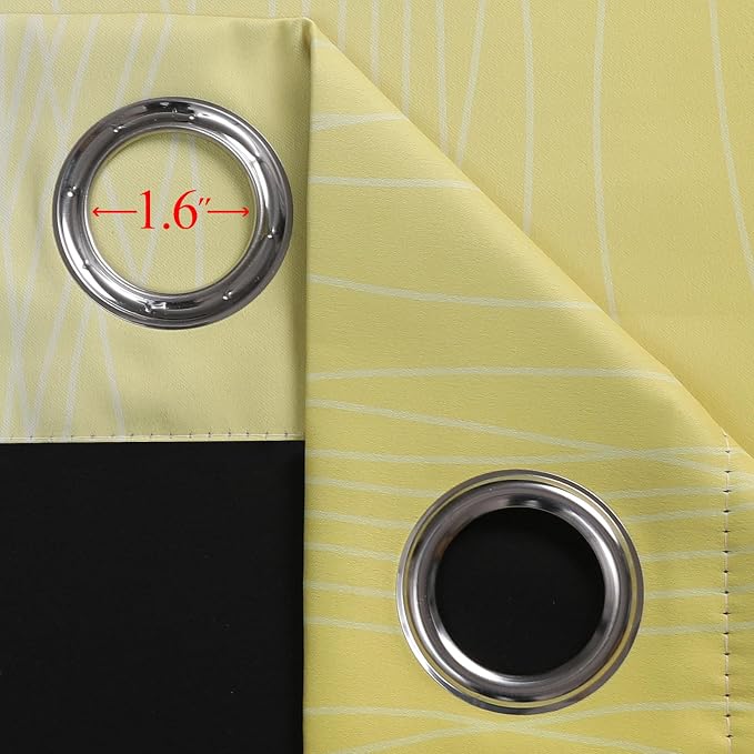 Estelar Textiler Black and Yellow Blackout Curtains 45 Inch Length, Full Light - Image 7