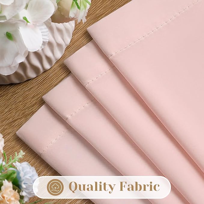 HOMEIDEAS Non-See-Through Blush Pink Privacy Sheer Curtains, 52 X 96 Inches - Image 4