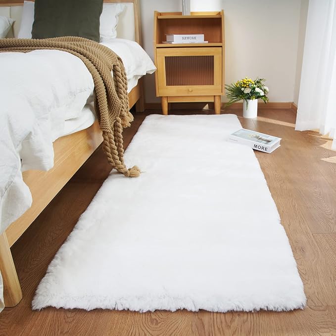 Ghouse Ultra Soft Faux Rabbit Fur Rug 3x5, Machine Washable Area Rugs - Image 2