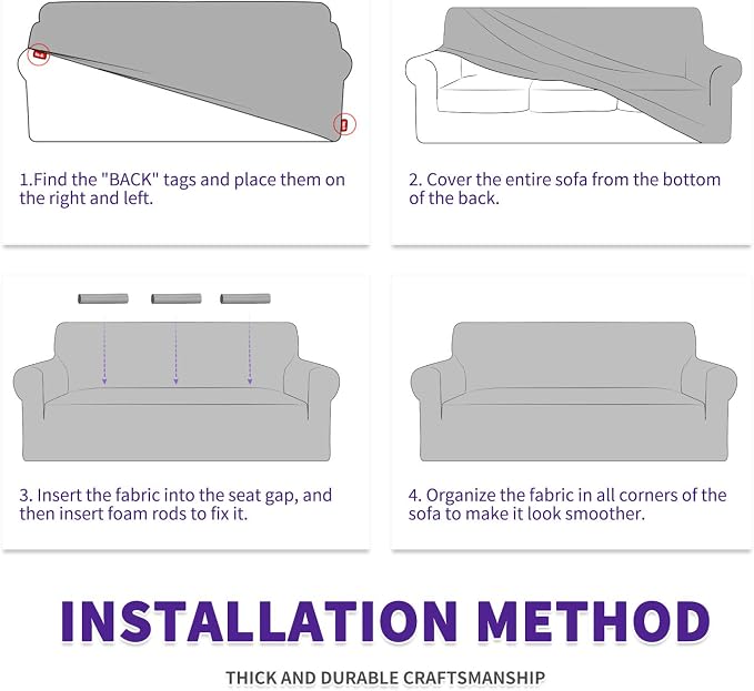 ZNSAYOTX Stretch Oversized Couch Cover Universal Sofa Covers - Image 9